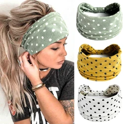 New Boho Flower Print Wide Headbands Women Vintage Knot Elastic Turban Headwrap Girls Soft Cotton Bandana Hair Accessories DIY