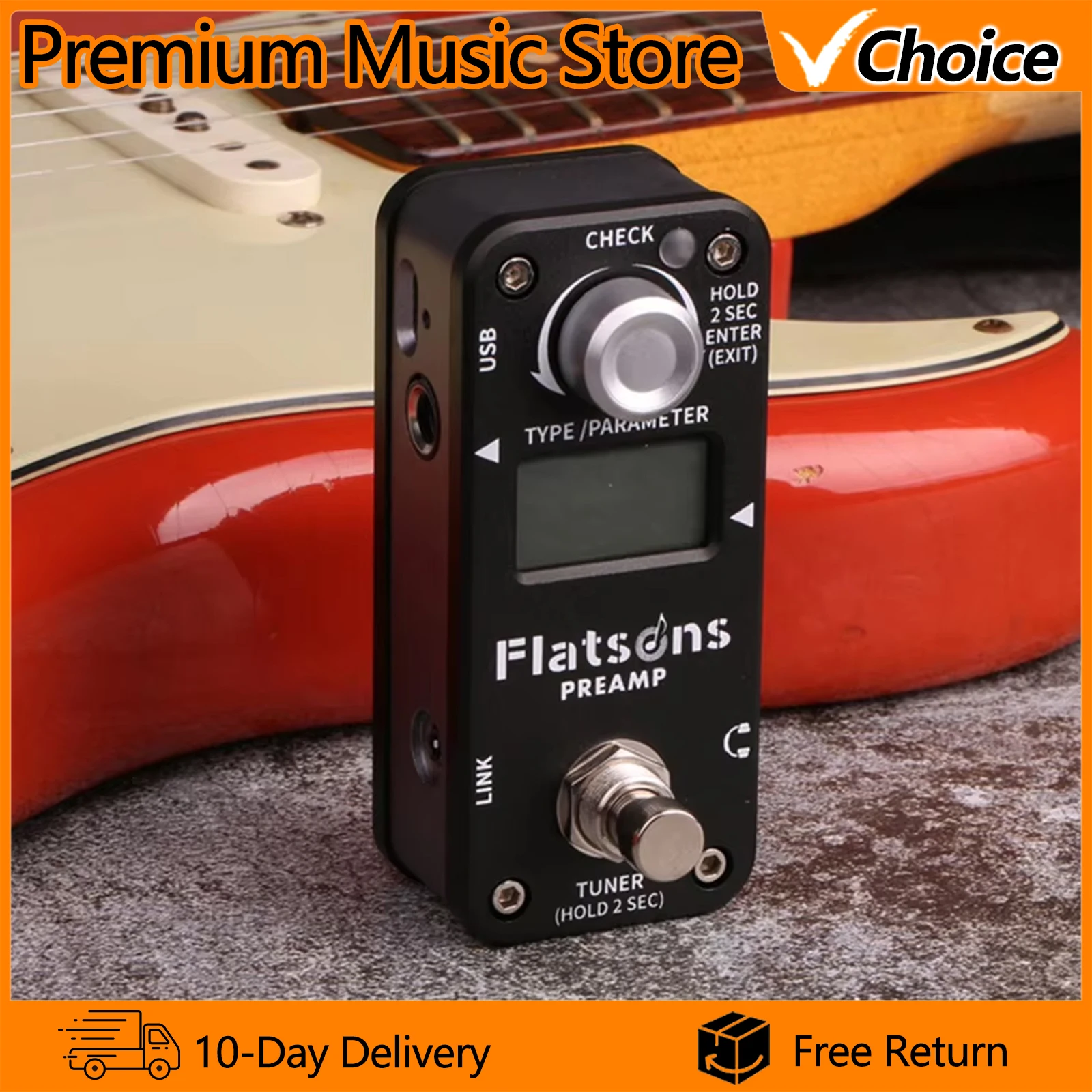 flatsons-electric-guitar-effects-peda-preamp-mini-pedal-for-electric-guitar-clears-distortion-overload-heavy-metal-tuning-meters