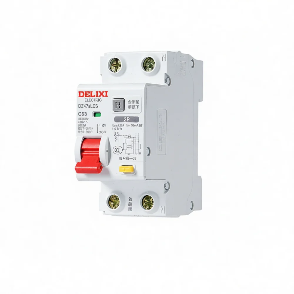 For Delixi DZ47SLES Miniature Circuit Breaker Residual Current Switch Electrical Safety Protector Installation For Home Power