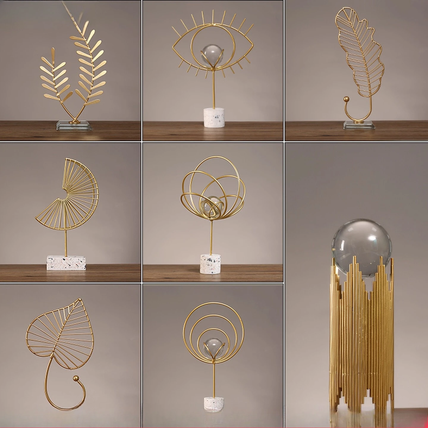 

Light luxury metal ornaments, home furnishing, living room entrance, TV wine cabinet decoration, office desktop Nordic craft