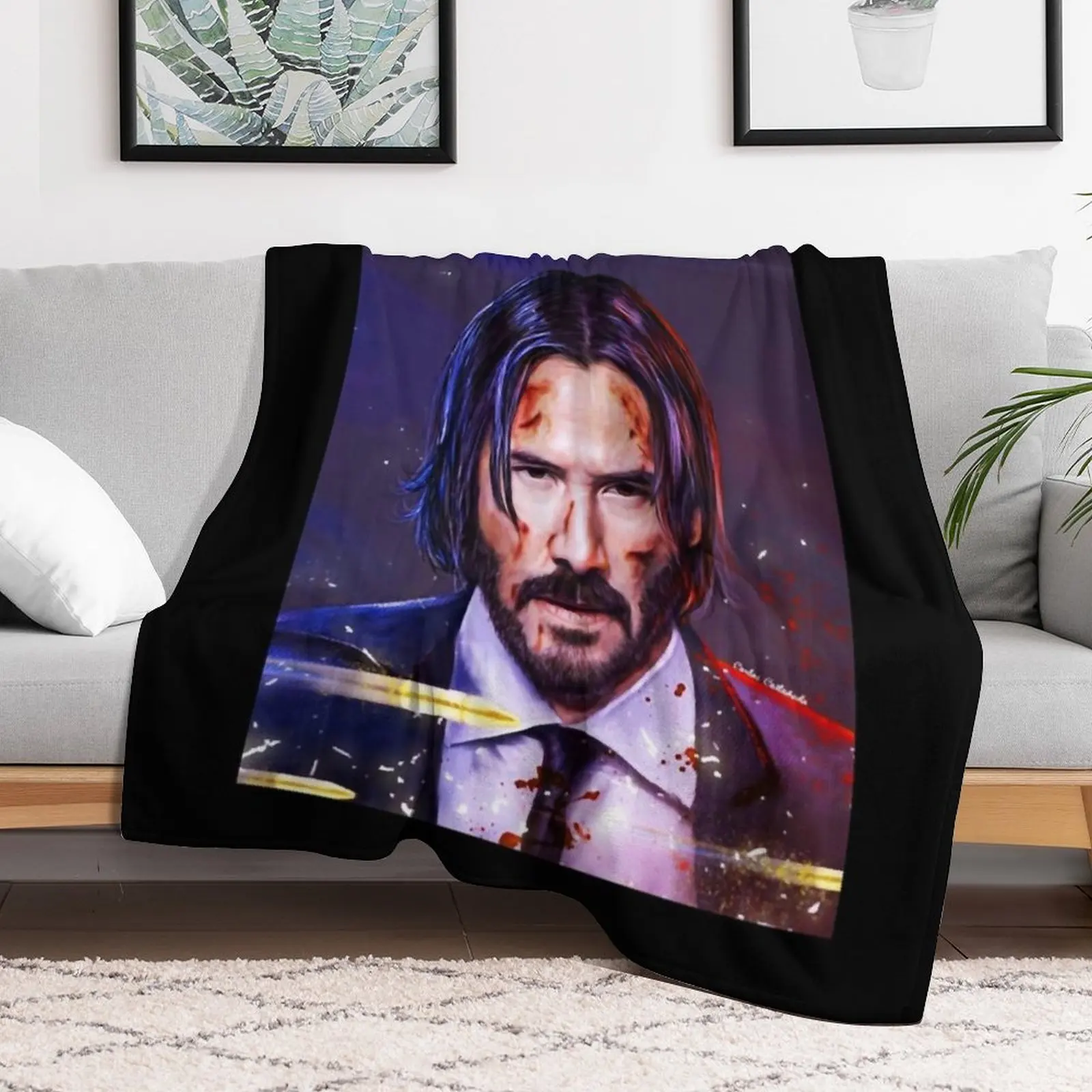 John Wick Throw Blanket Decoratives Sofa Quilt Flannel Blankets