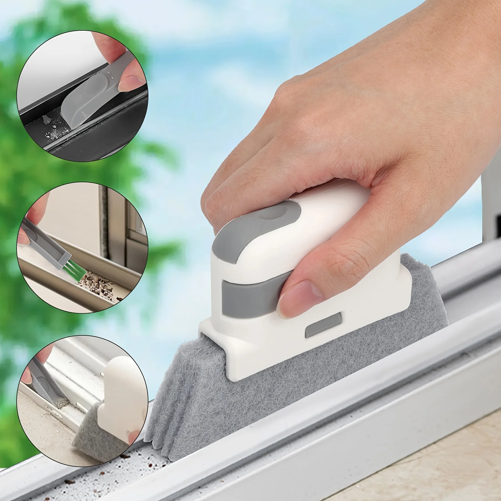 Window Cleaning Brush Windowsill Groove Deadend Cabinet Crevice Brush Removable Household Multifunctional Cleaning Tools