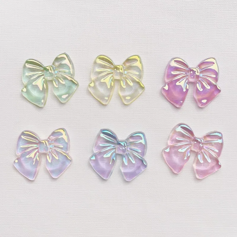 20pcs 27mm Transparent Butterfly Flat Back Resin Cabochons Patch Diy Phone Case Hair Clip Jewelry Decoration Crafts Accessories