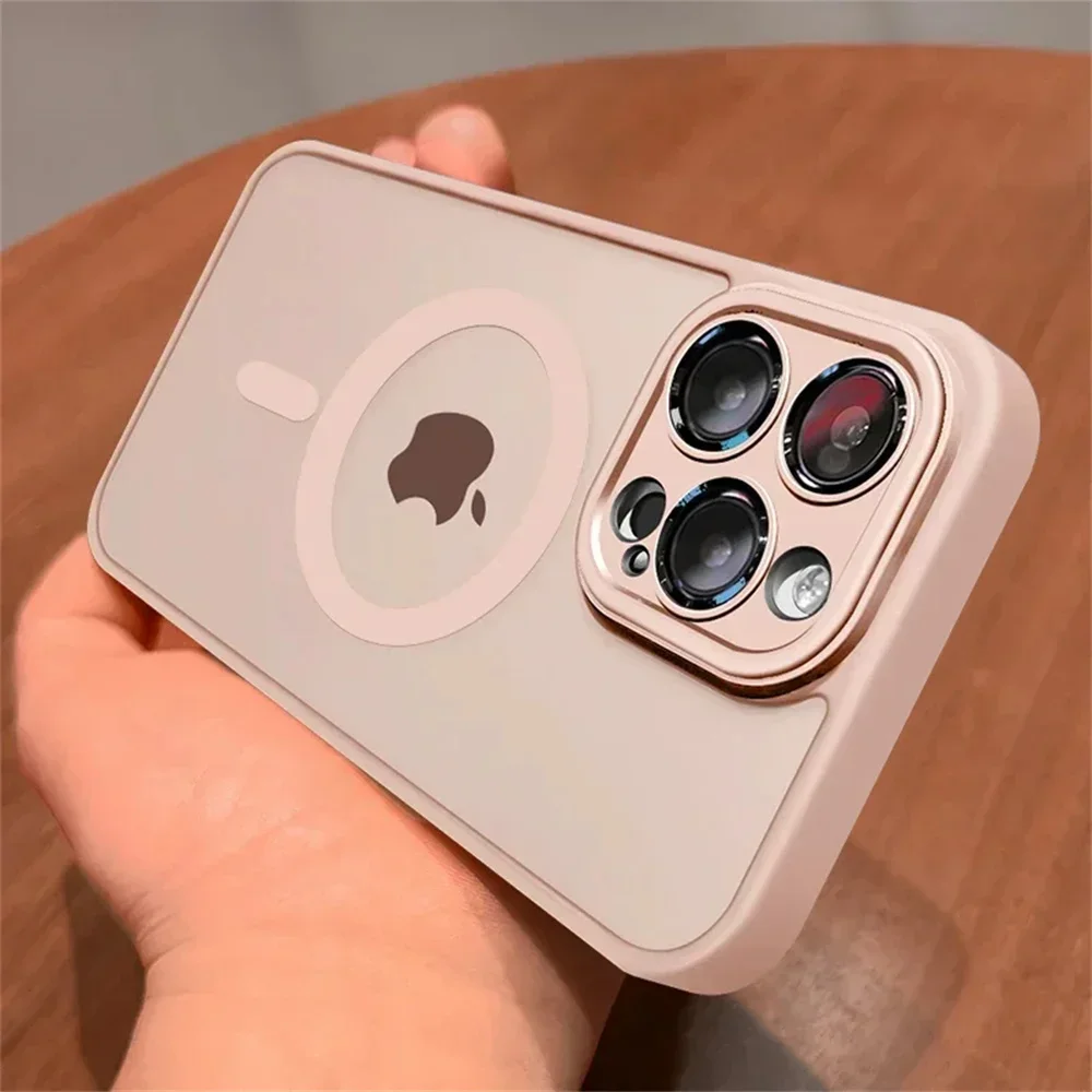 Magsafe Magnetische Case Matte Doorschijnende PC Case Voor iPhone 16 Pro Max Plus Voor iPhone 16 15 14 12 13 mini Draadloze Lading Cover
