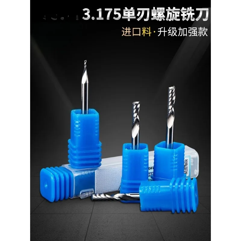 

3.175mm Single Flute Spiral End Mill for Acrylic & Advertising