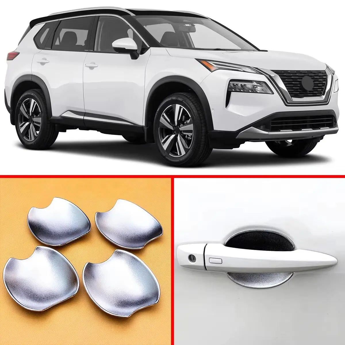 

Хромированная дверная ручка из АБС-пластика, защитная накладка для Nissan X-Trail T33 Rogue 2021 2022 2023 2024 2025, аксессуары