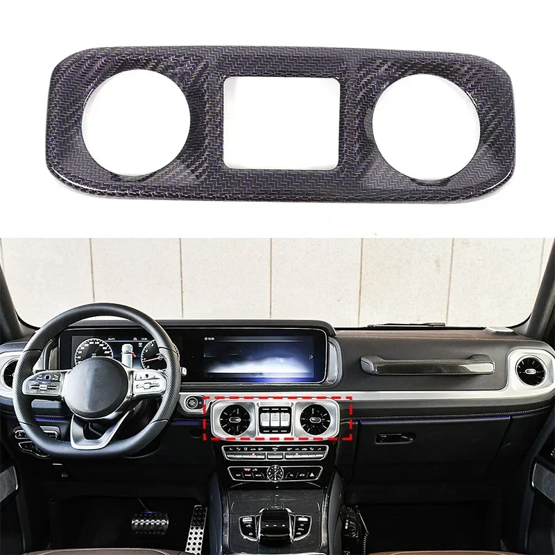 For Mercedes-Benz G-Class W463 W464 2019-2025 Car Center Air Condition Outlet Vent Panel Cover Real Carbon Fiber Trim Accessory