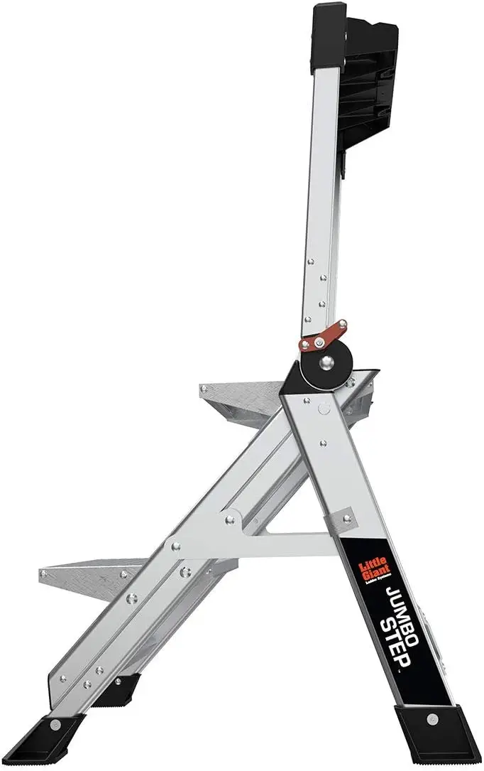 

Ladders, Jumbo Step, 2-Step, 2 foot, Step Stool, Aluminum, Type 1AA, 375 lbs weight rating, (11902), Silver
