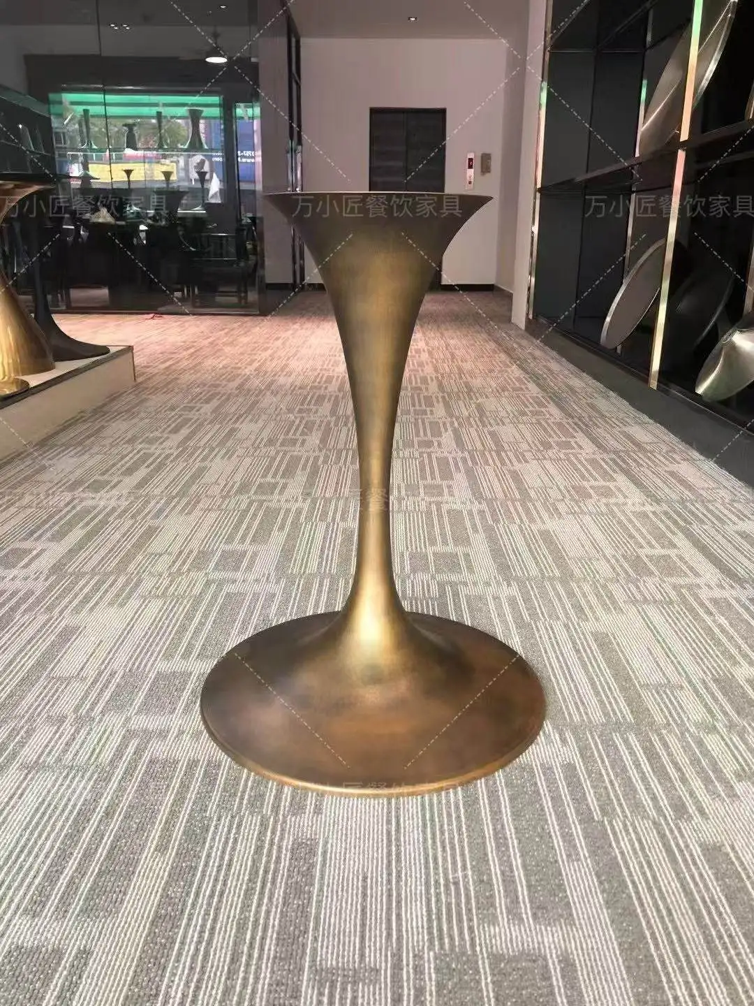 Stainless Steel Negotiation Table Legs Small Waist Table Feet Round Table Light Luxury Horn Base Rock Slab Tulip Edge Few Bracke