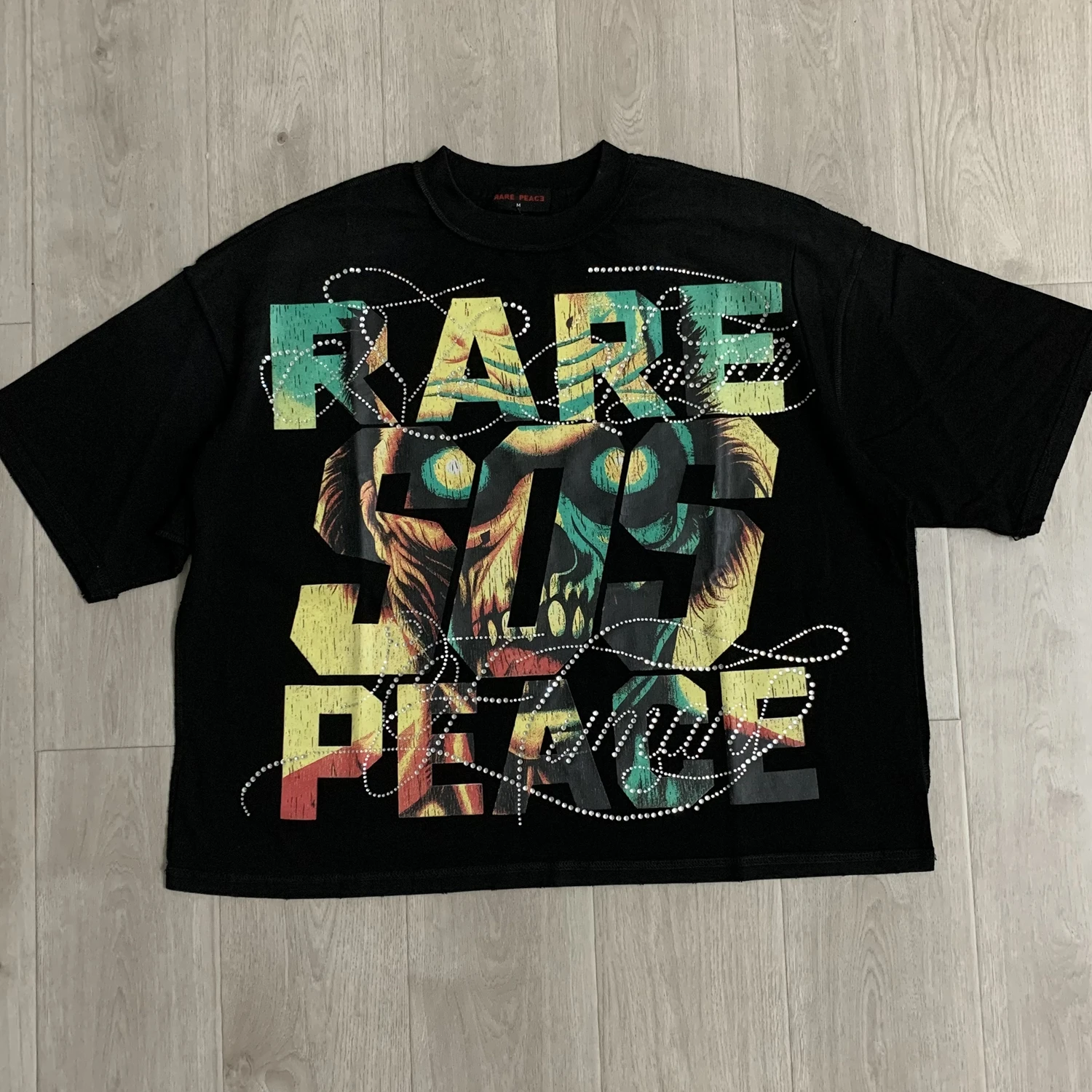 Oversized RARE PEACE Save Our Souls Graphic Crop Diamond T Shirt Men Women Best Quality Tee Tops T-Shirt