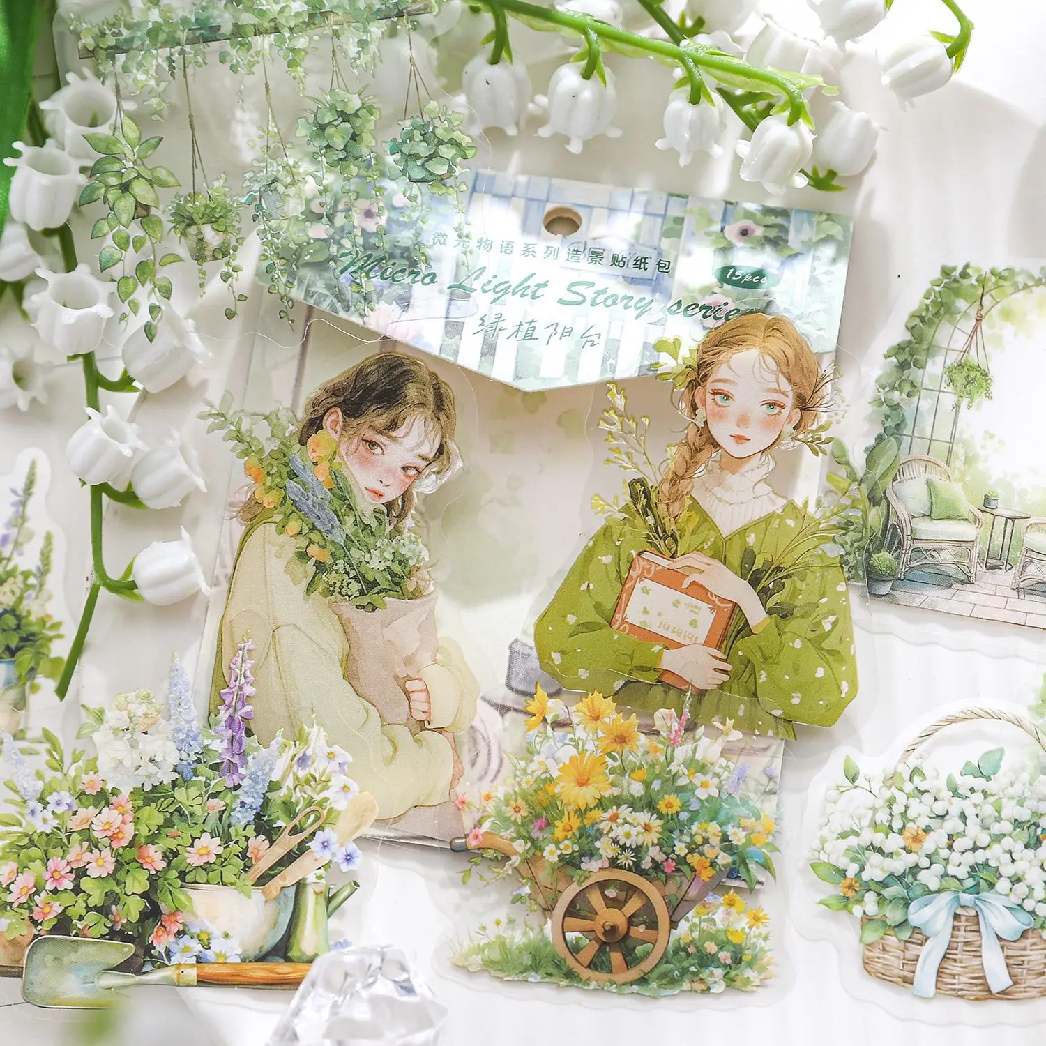 15 Buah/1Lot Stiker Buku Tempel Kawaii Benda Berkilau Jurnal Sampah Perencana Emas Stiker Alat Tulis Perencana Dekoratif