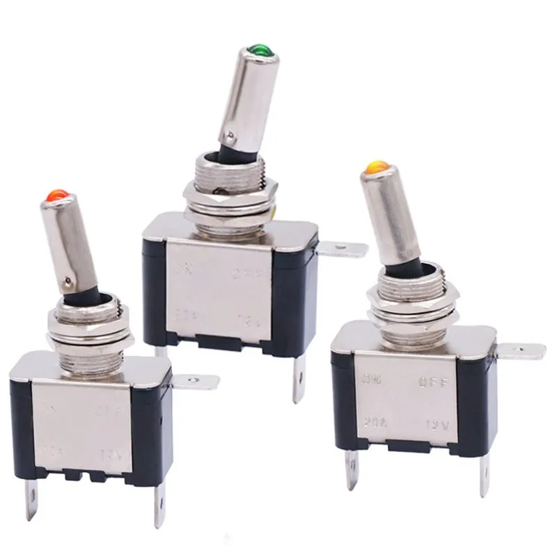 5 X 12V 20A Green LED Light Rocker Toggle Switch SPST ON/OFF Car Truck Sales