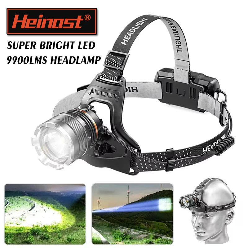 Powerful XHP70.2 XHP50.2 Led Headlamp Headlight Zoom Head Lamp Flashlight Torch 18650 battery USB Rechargeable Fishing Lantern
