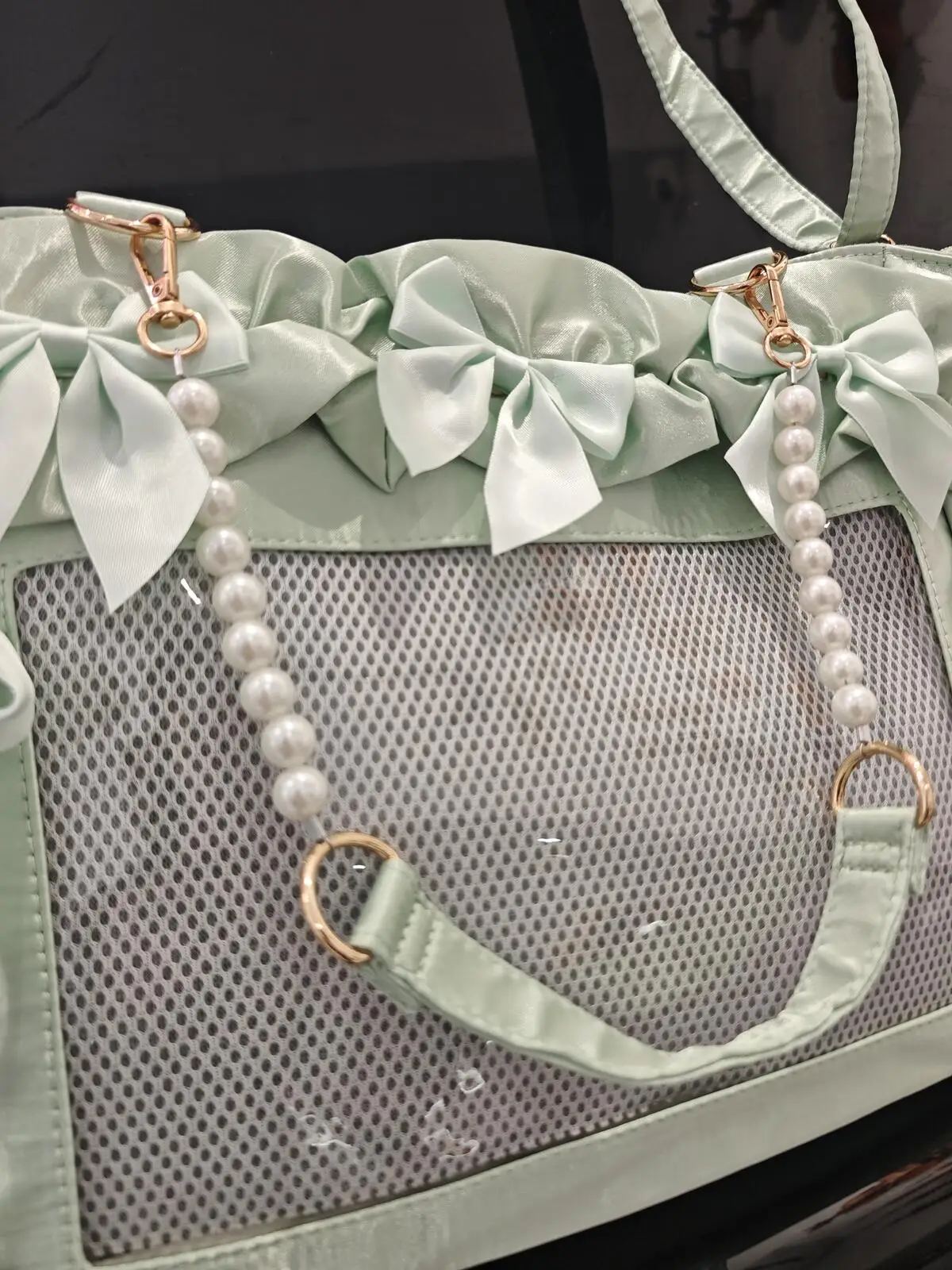 Neue Y2K Schleifenband Ita Umhängetasche Süße Mädchen Transparente Große Schultertasche DIY Display-Handtasche Damen Satin Tragetasche – Detail 11