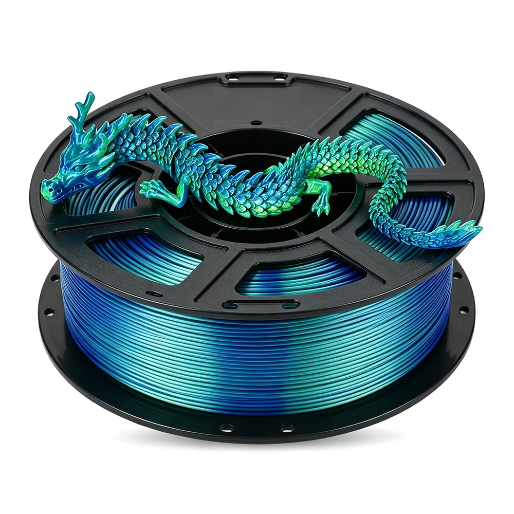 

Dual Color Blue Green Silk PLA Filament 1.75mm 3D Printer Filament for FDM 3D Printers pla 2 Color silk Green Blue 250g 500g 1Kg