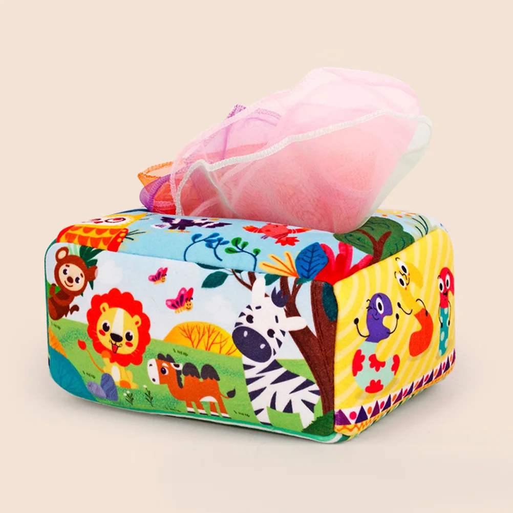 Children's Toys Tissue Box Rattle Paper for Baby Colorful High Contrast Toddler