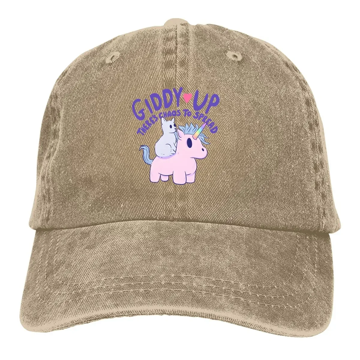 Topi musim panas pelindung matahari kucing lucu naik topi Hip Hop topi koboi kartun Unicorn lucu topi runcing