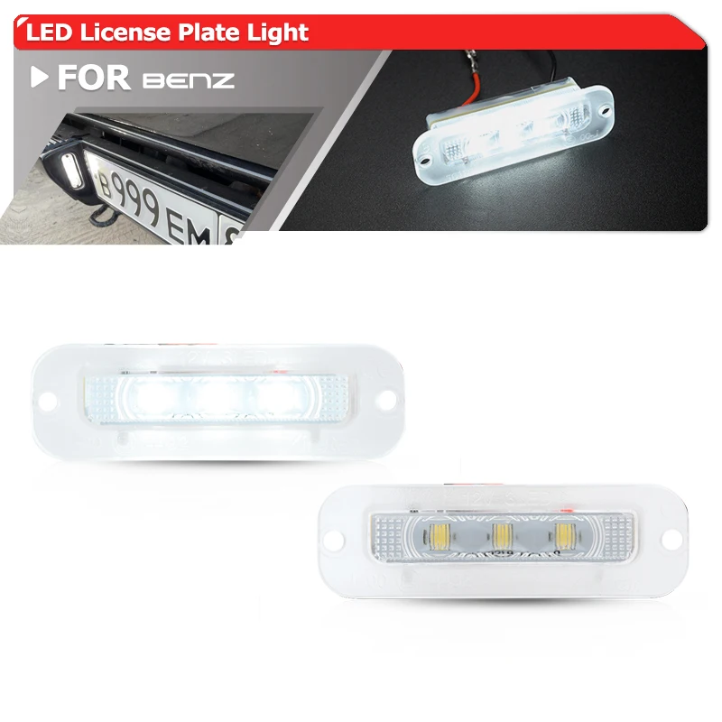 2x For Benz W463 G-Class G500 G550 G55 AMG Led License Plate Lights Auto Parking Tag Lite Lamps A4638200356 A463 820 03 56