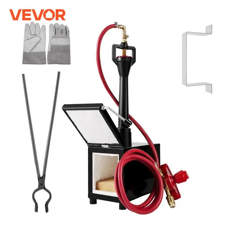 VEVOR แก๊สโพรเพน Forge Blacksmithing เตาแบบพกพา Burner One ควบคุมประตู2300 ° F อุณหภูมิมีดและโลหะเครื่องมือ