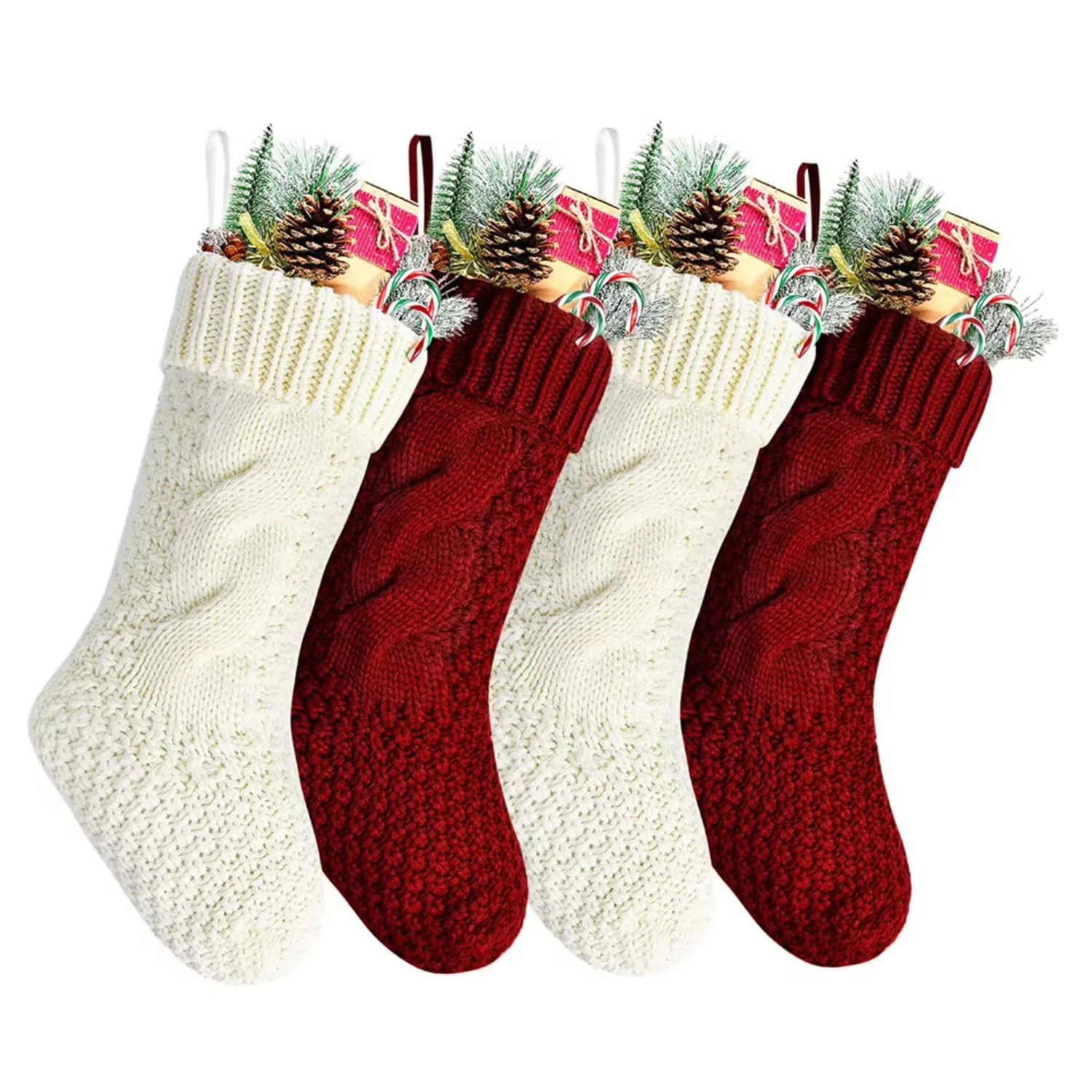 

Large Classic Personalised Family Knitted Christmas Hanging Stockings Decoration