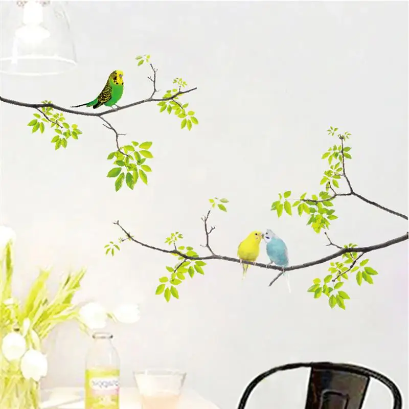 Children's Detachable Wall Stickers Birds on Trees Self-Adhesive Environmentally Friendly Fresh Living Room Bedroom Daycare Deco