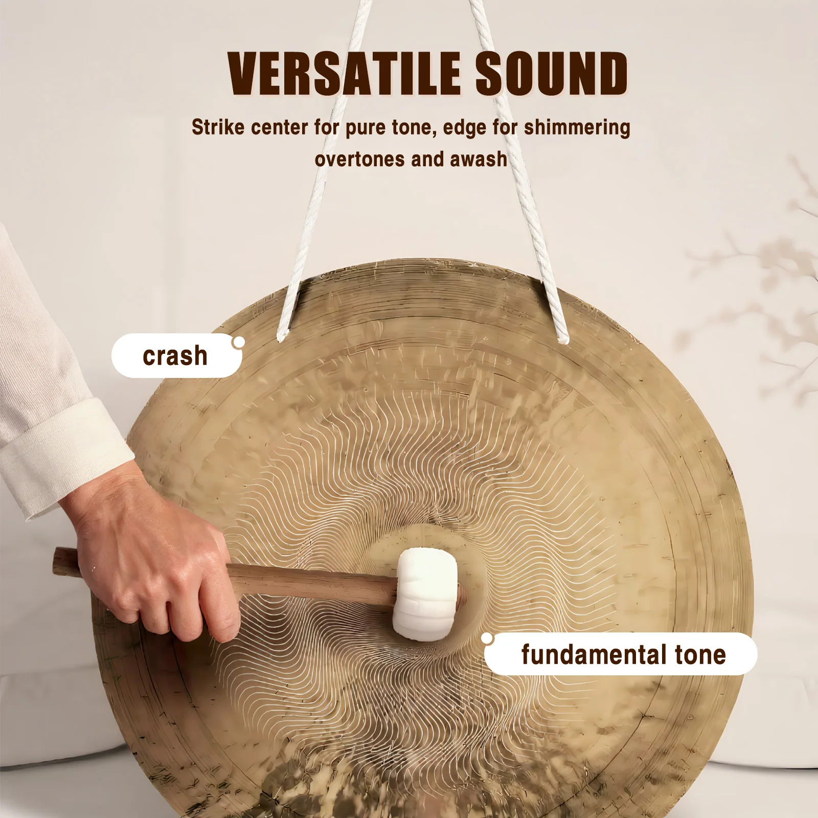 الصوت شفاء Gongs مع الوقوف الصينية فنغ Gong مع مطرقة التأمل غونغ للعلاج ديكور المنزل هووسورمينغ نعمة #4