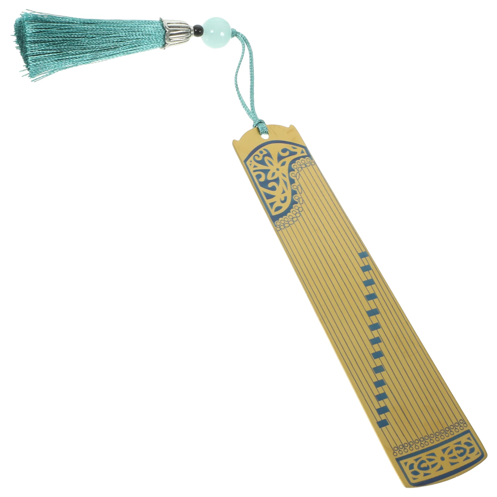 Guzheng Guqin 금속 책갈피 우아한 책갈피 독서 페이지 마커 악기 선물 책 학생을위한 황금 색상