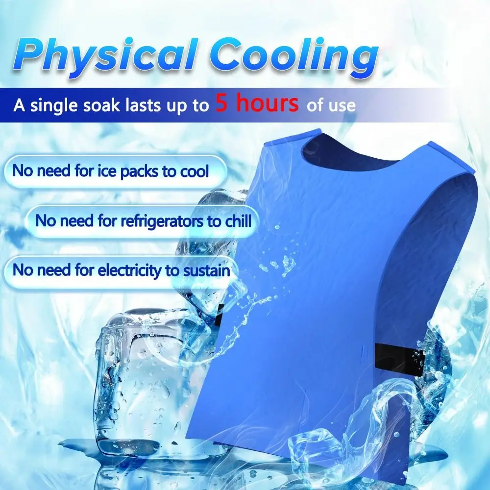 Water-Activated Cooling Vest Evaporative Cooling Reusable Ice Vests Lightweight No Energy Needed Body Cooling Cover Summer