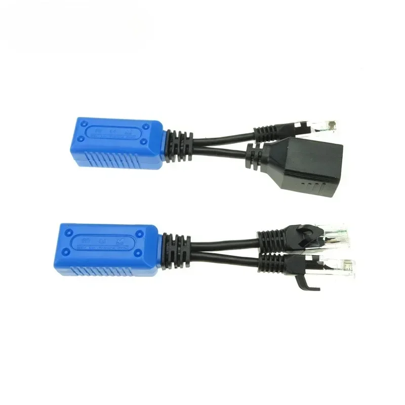 1pair RJ45 Splitter Combiner UPOE Cable, Two POE Camera Use One Net Cable POE Adapter Cable Connectors Passive Power Cable