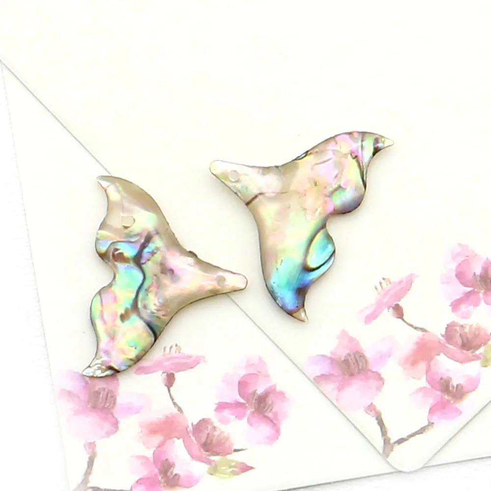 5 قطع رائعة الذيل على شكل أذن البحر قذيفة الراتنج الايبوكسي الحرفية ثقب واحد المعلقات DIY المتخصصة الأزياء قلادة القرط الإكسسوار #6