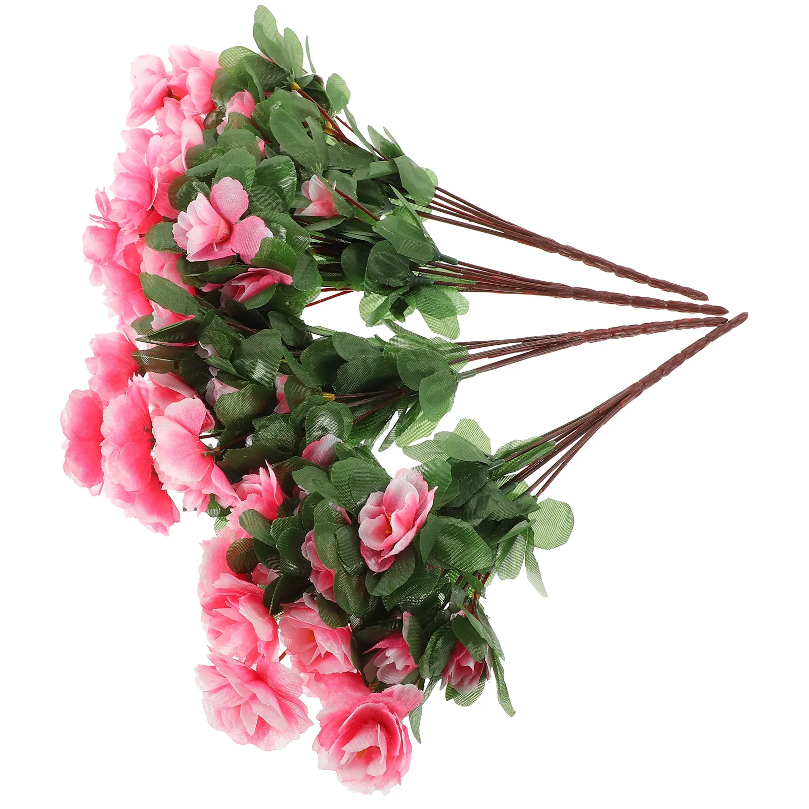 

4pcs Simulated Rhododendron Artificial Flowers Decoration 7 Heads 42 Leaves Floral Decor Centerpieces Home Garden Party