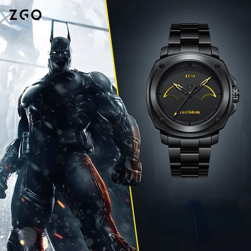 ZGO Disney Batman Boy\'s Watch High-end Handsome Hollow Trend Sports Waterproof Quartz Watches