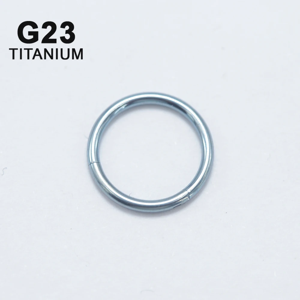 16G 18G 20G Titanium Anodized Hinged Segment Ring Clicker Hoop for Nose Septum Daith Conch Tragus Helix Piercing Earring Jewelry