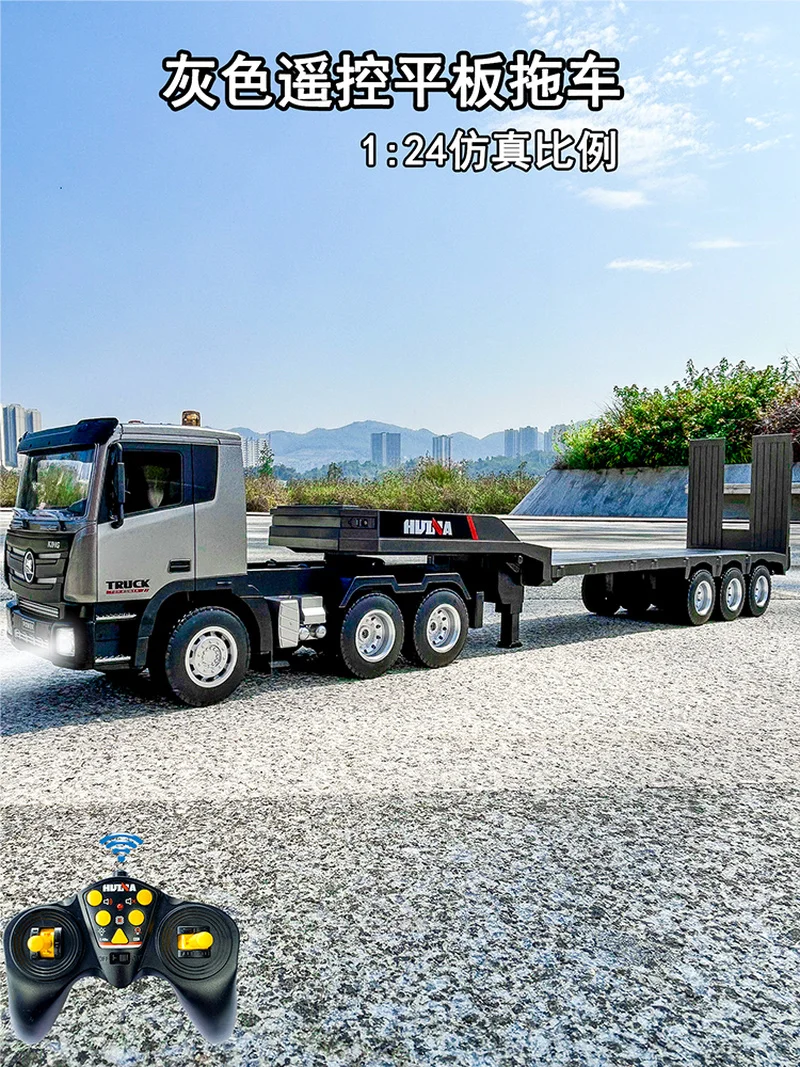 Large Remote Control Engineering Vehicle Excavator Semi-trailer Flatbed Trailer Transport Truck Truck Boy Holiday Gift Toy