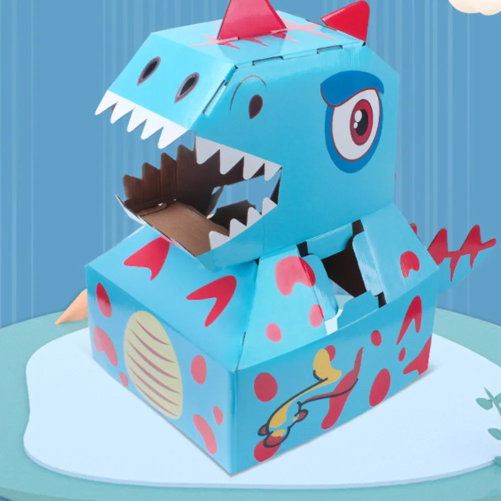 

1 шт. DIY Объемный динозавр из картона: развивающая игрушка для детей, реквизит для ролевых игр, креативный конструктор