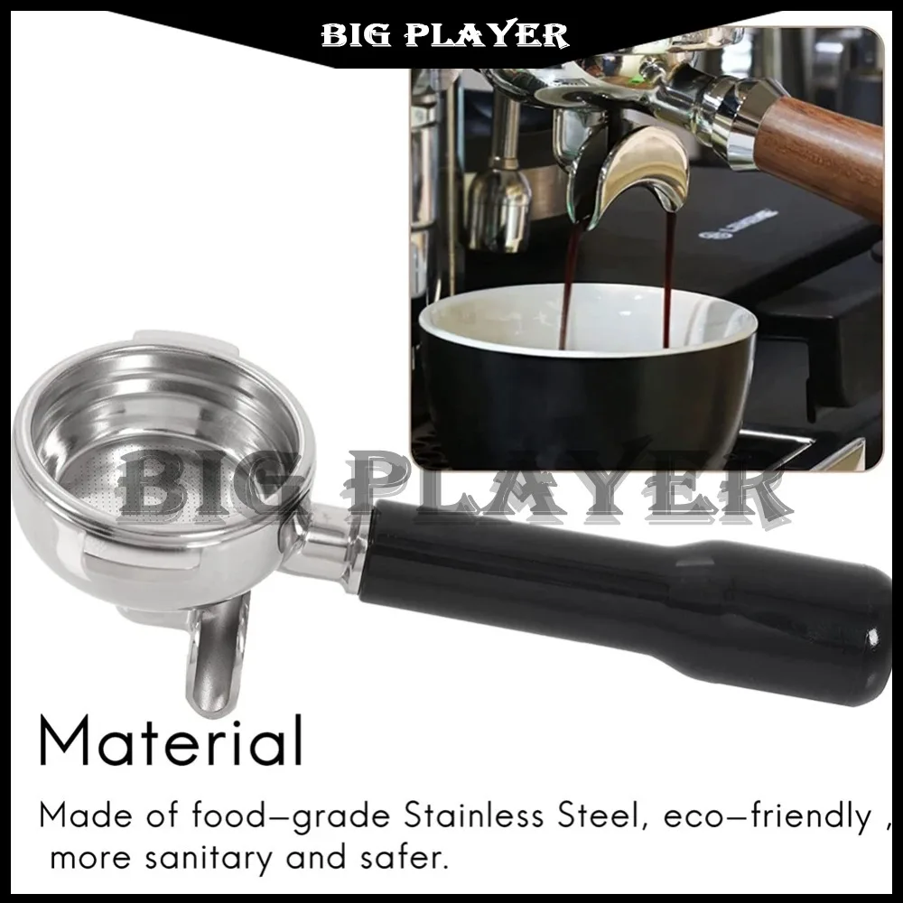 

58Mm Stainless Steel Bottomless Filter Holder Double Mouth Portafilter for Coffee Machine