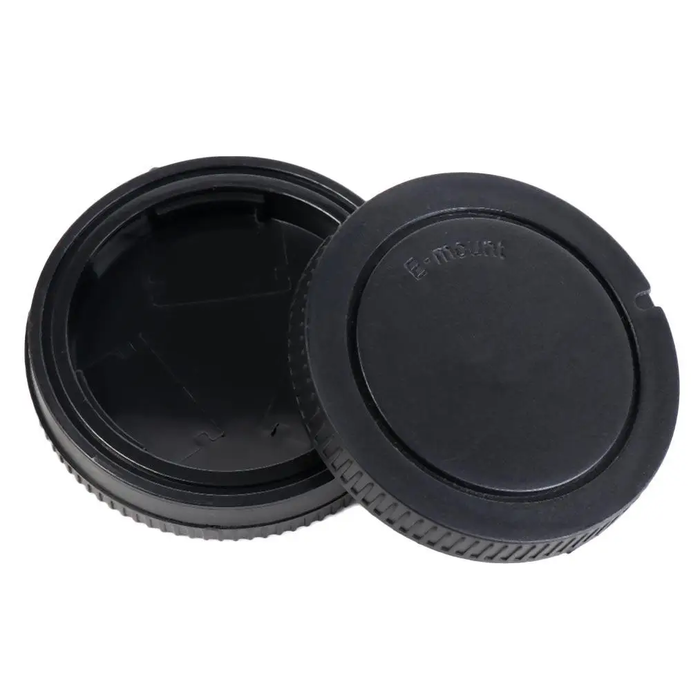 DSLR Lens Plastic Camera Lens Cap Black Dustproof Cover Rear Lens Cap Camera Lens Cover E Mount