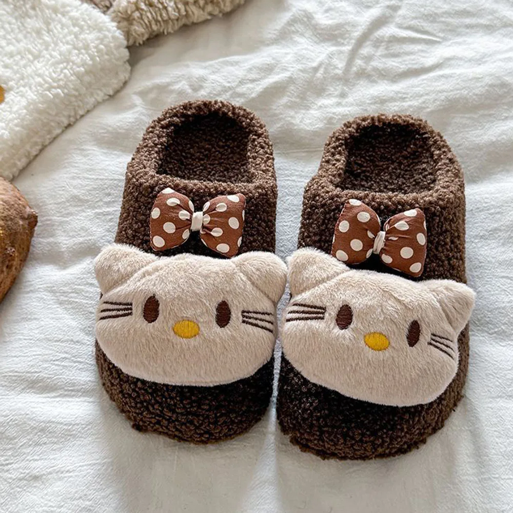 Cotton Slippers New Hello Kitty Best-Selling Women's Autumn Winter Plus Velvet Warm Slippers for Girls Cartoon Cute Popular Gift - view 6