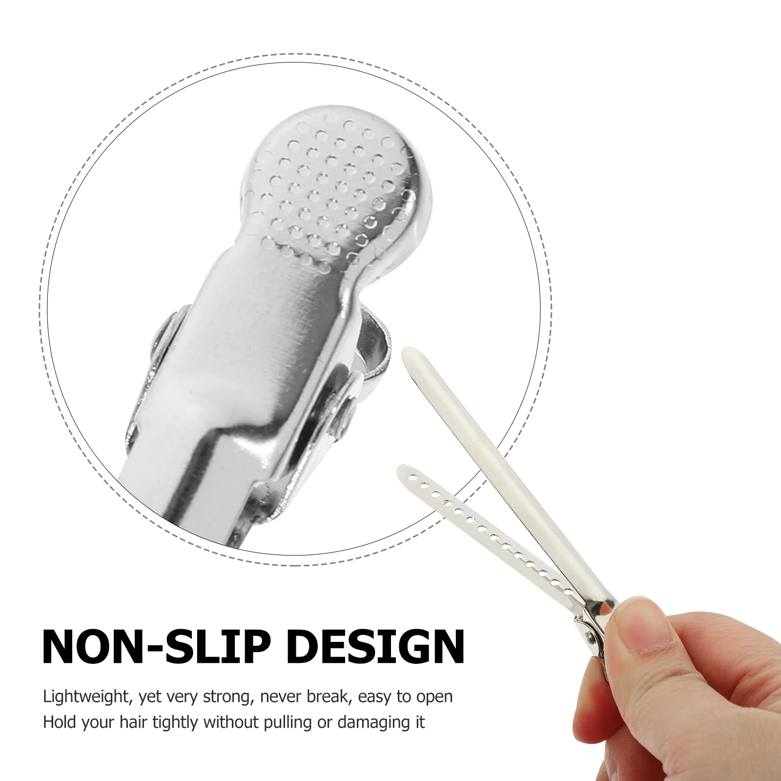 

12 Pcs Aluminum Clamp Fixing Clips Non Crease Stainless Steel Long Mouth Hair Styling Barber Cutting Salon Tools