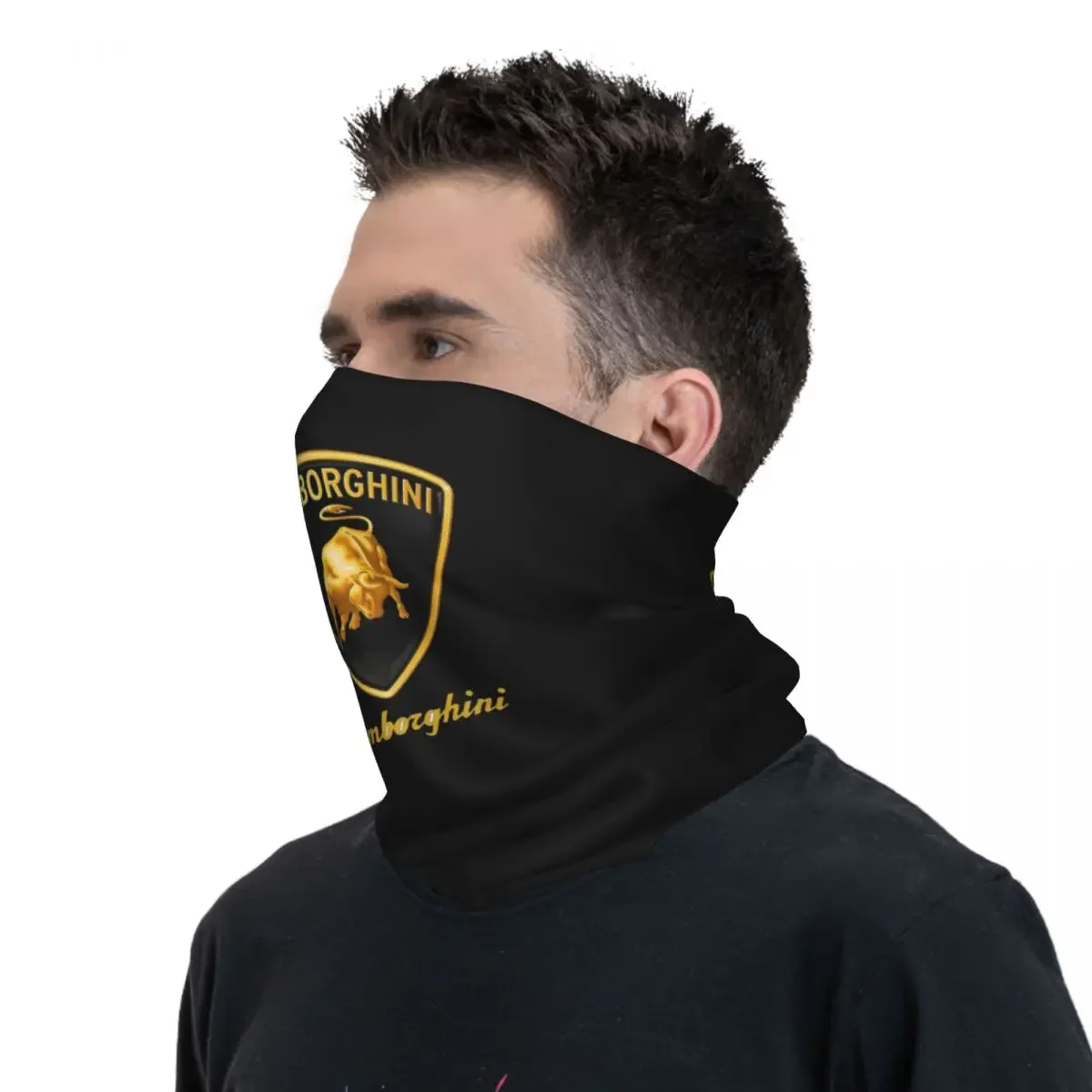 Lamborghini-bufanda de cuello estampada para hombre y mujer, Bandana brillante con logotipo, cálida, para correr y ciclismo, Invierno