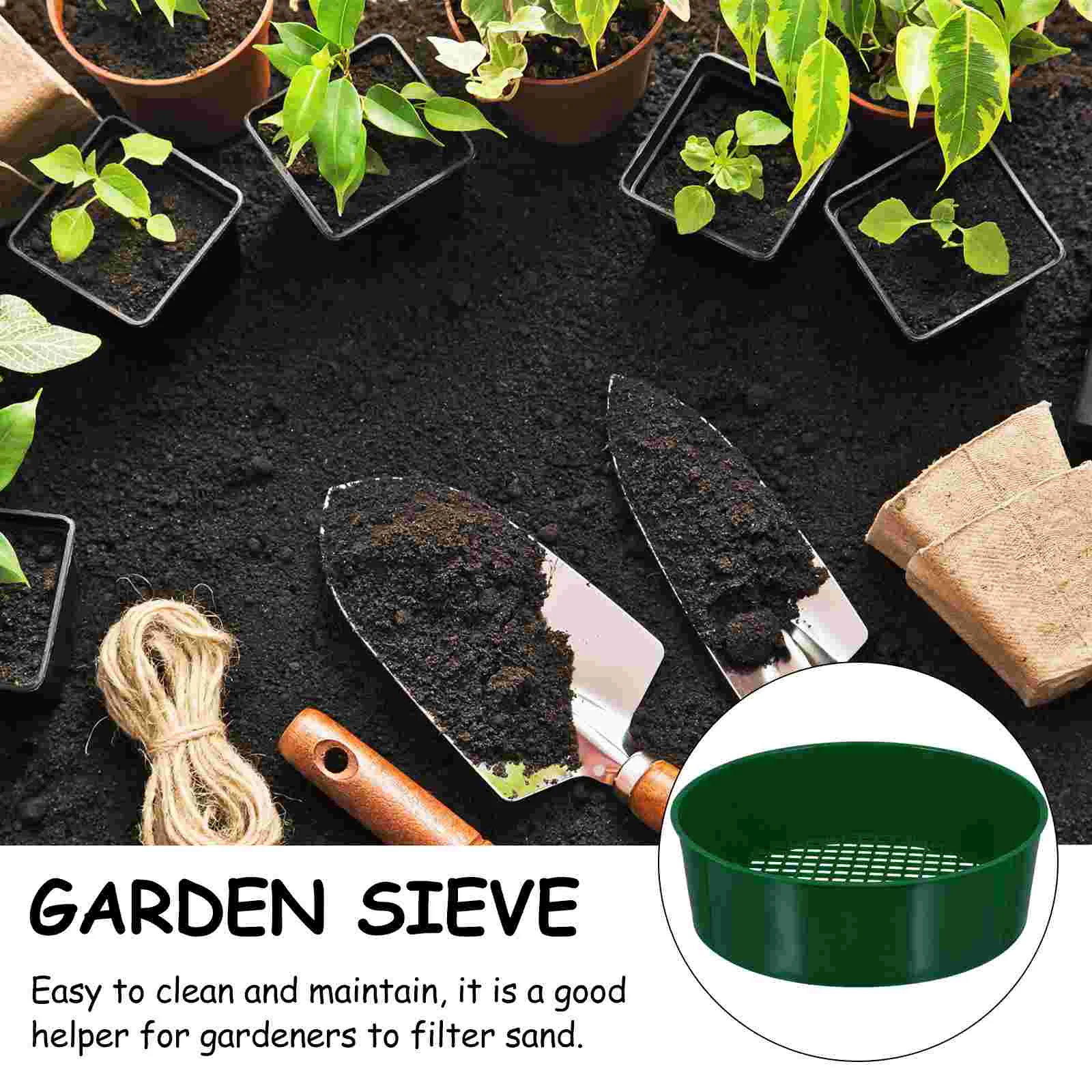 5 Pcs 트렌치 묘목 도구 토양 체 식물 정원 퇴비 유리 표준 Pp Sifter for