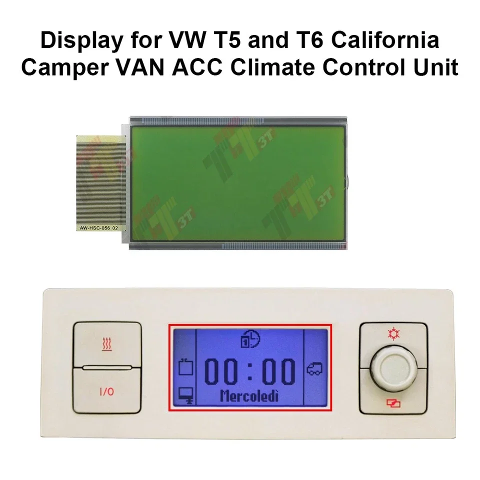 Display for VW T5 and T6 California Camper VAN ACC Climate Control Unit WL062299007B