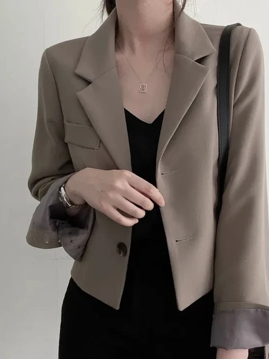 

Ретро-жакет укороченный женский, шикарный, свободный, универсальный, премиум-класса, на пуговицах, маленького размера, модный, для работы