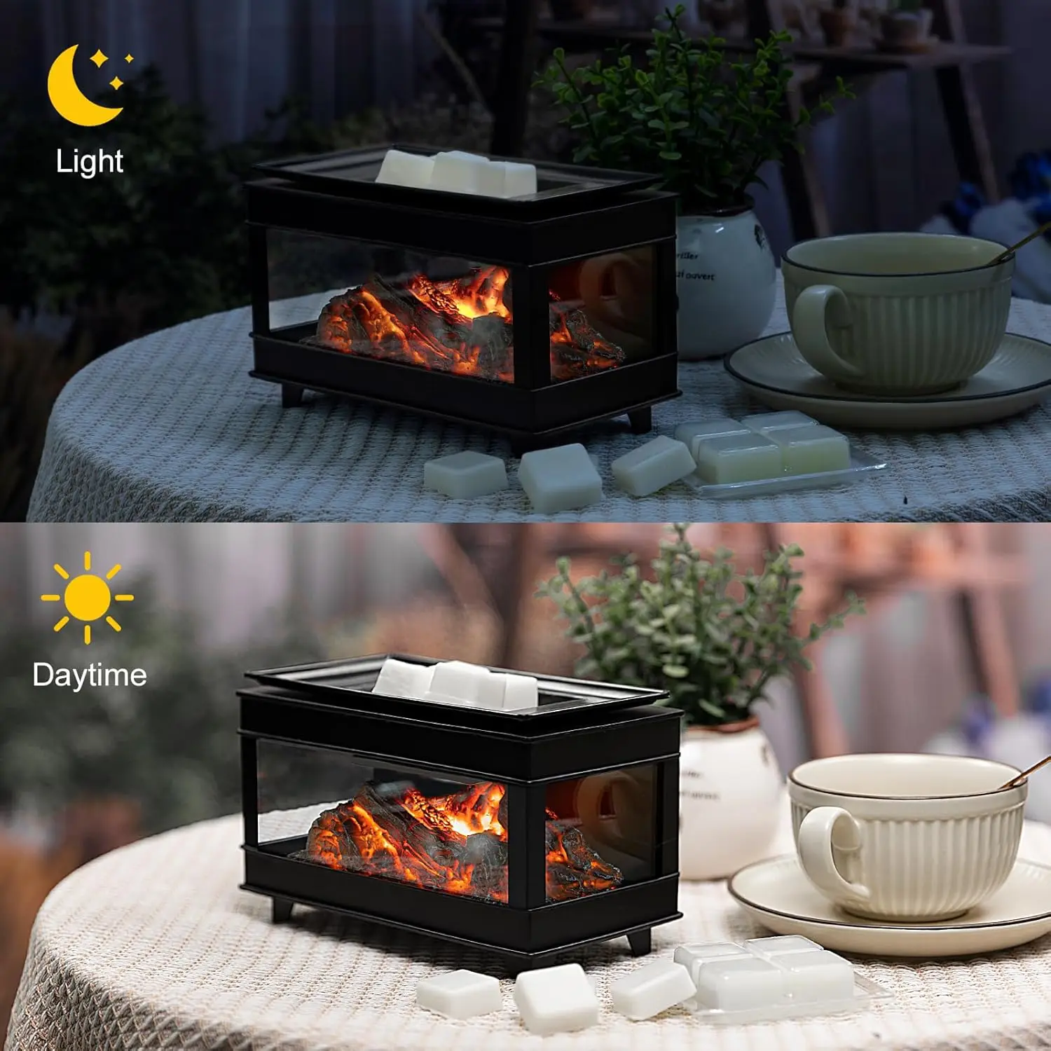 Freestanding Wax Warmer, Electric Scented Wax Melter, 3-Side Glass Heater for Home Office Gifts