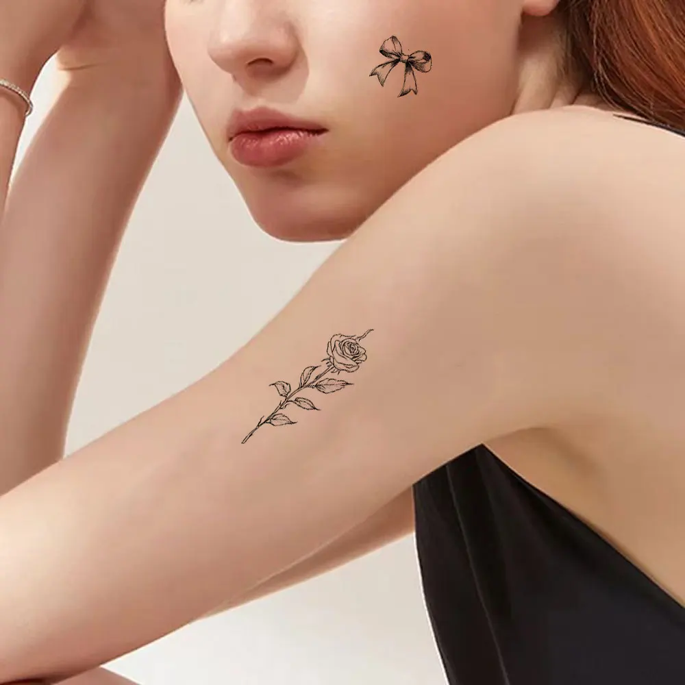 10pcs Black Butterfly Snake Temporary Tattoo Stickers Fake Tattoos For Women Men Hand Body Tattoo