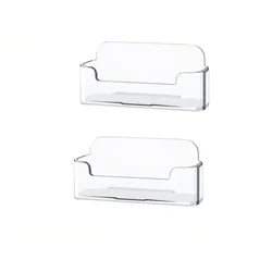 2pcs Single Compartment Business Card Holder - Durable desktop organizer for office and front desk essentials