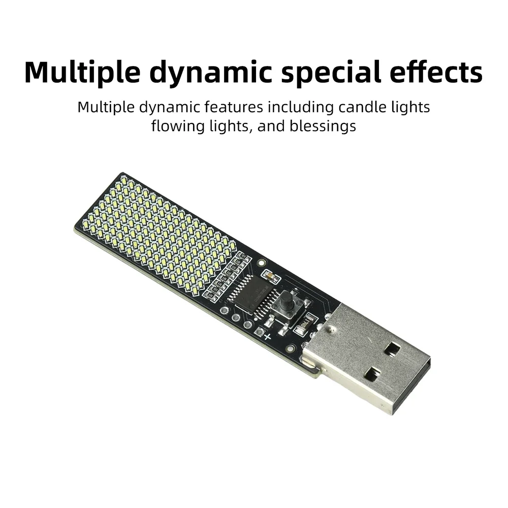 8X16 LED-Matrix-Display-Bildschirm mit dynamischen Flammeneffekten, Countdown-Timer, USB-betrieben für Geburtstags- und Feiertagsdekorationen – Detail 6
