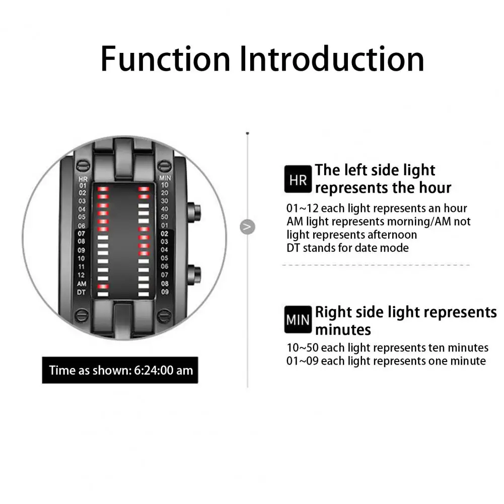 Men Watch 50m Waterproof Watch Double Row Lamp Led Watch Male Binary Steel Band Electronic Sport Watch Relogios Masculino