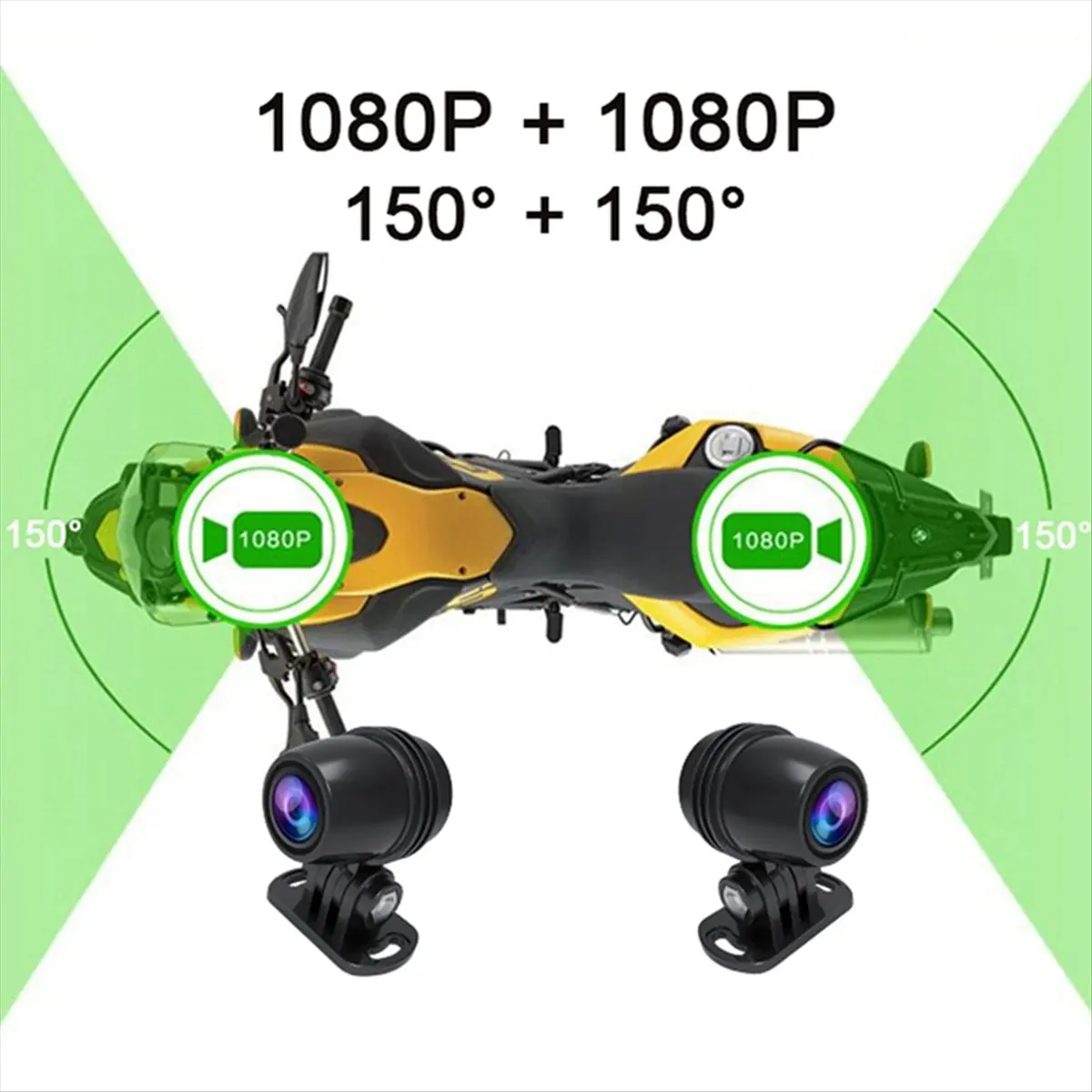 ●Dual 1080P Motorcycle DVR Waterproof Moto Camera WiFi GPS Dash Cam Front Rear Driving Video Recorder Black Box