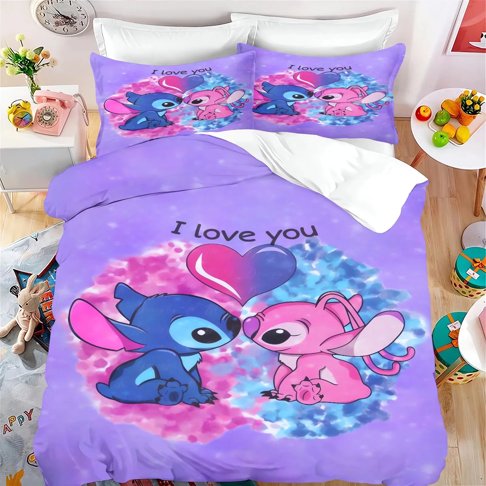 

stich bedding set for kids,Disney bedding set king size,duvet cover queen,Quilt Duvet Cover for Kids Bedroom Decora Boy Girl